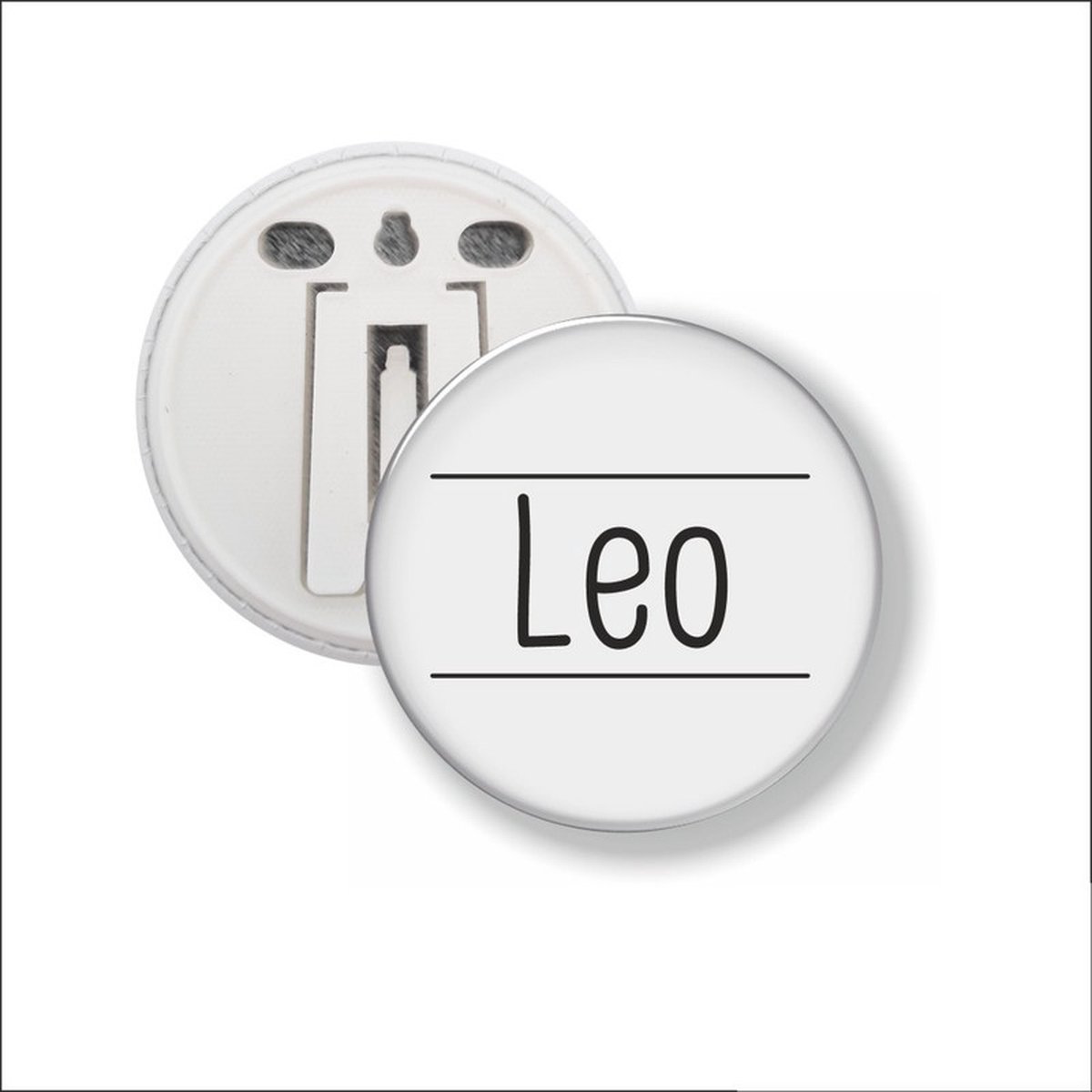 Button Met Clip 58 MM - Leo