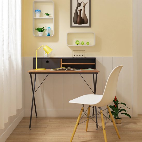 DEILALY Computerbureau met opbergruimte - hoekbureau, W31,5 x D19 x H29,5, witte schrijf- en speeltafel
