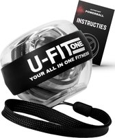 U-Fit One PowerBall met Autostart - Forceball - WristBall - Spinner - Handtrainer - Polstrainer - Stressbal - Zwart