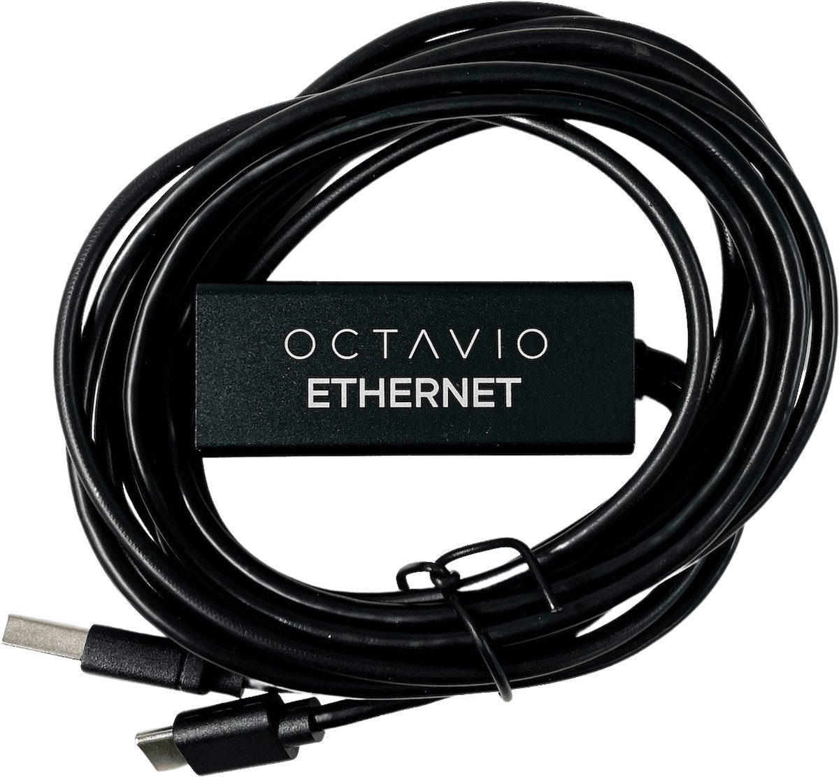 Octavio Ethernet Cable RJ45-USB-C Adapter - Zwart