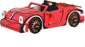 Bouwpakket 3D Puzzel Cabriolet van hout- kleur