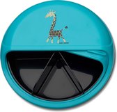 Carl Oscar - BentoDISC™ - Blauw avec girafe - diamètre 18,50 cm - lunch box - boîte à pain