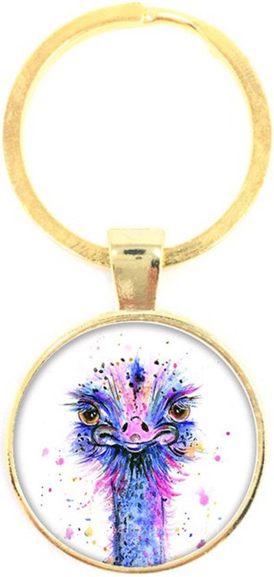 Sleutelhanger Glas - Struisvogel