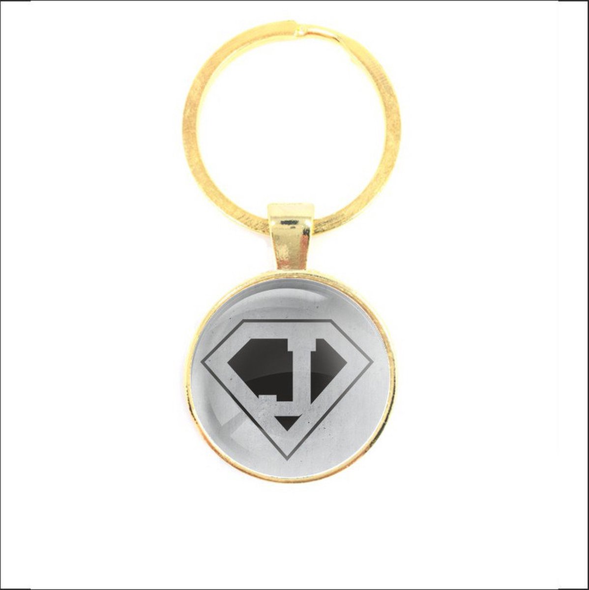 Sleutelhanger Glas - J
