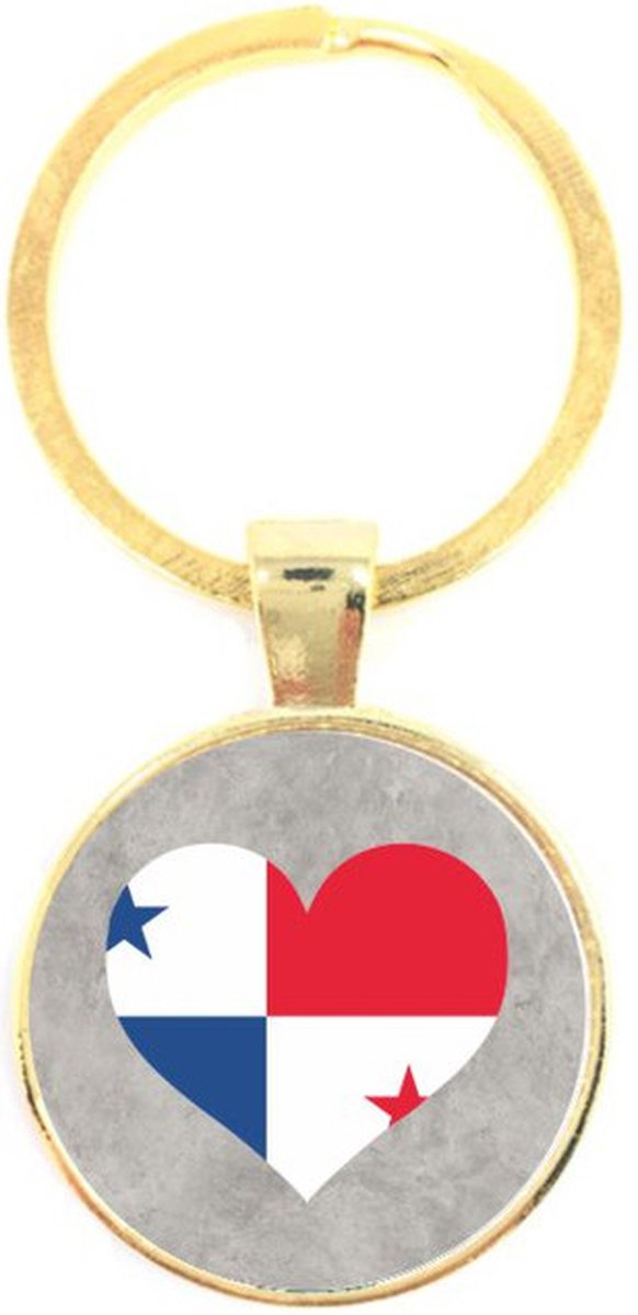 Sleutelhanger Glas - Vlag Panama