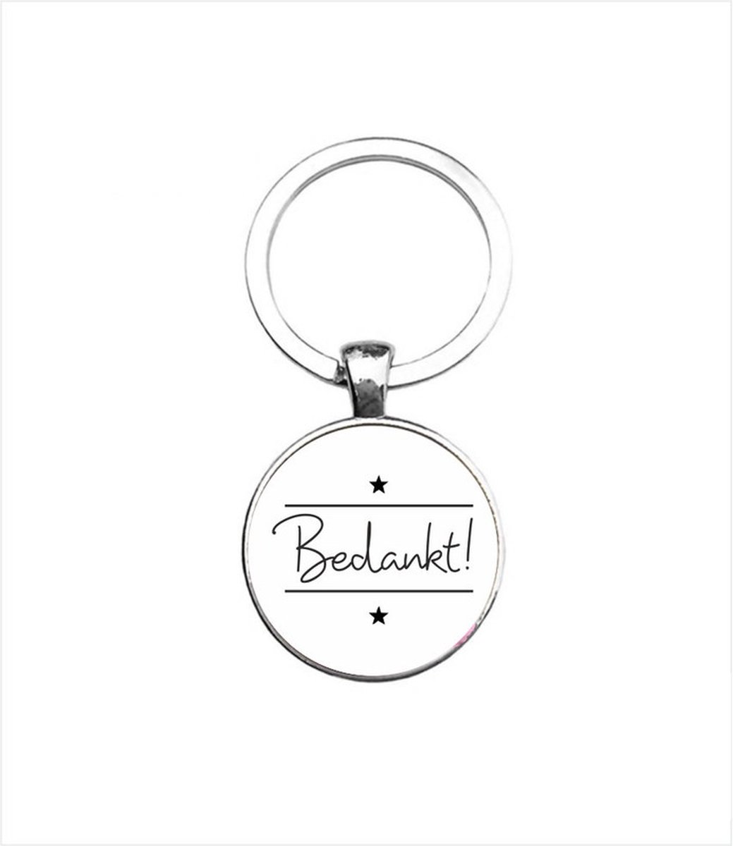 Sleutelhanger Glas -  Bedankt
