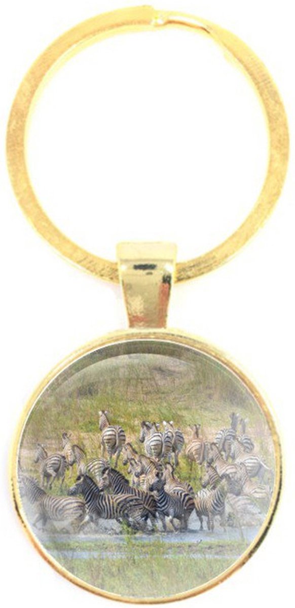 Sleutelhanger Glas - Zebras