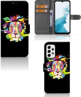 GSM Hoesje Geschikt voor Samsung Galaxy A23 Book Cover Lion Color
