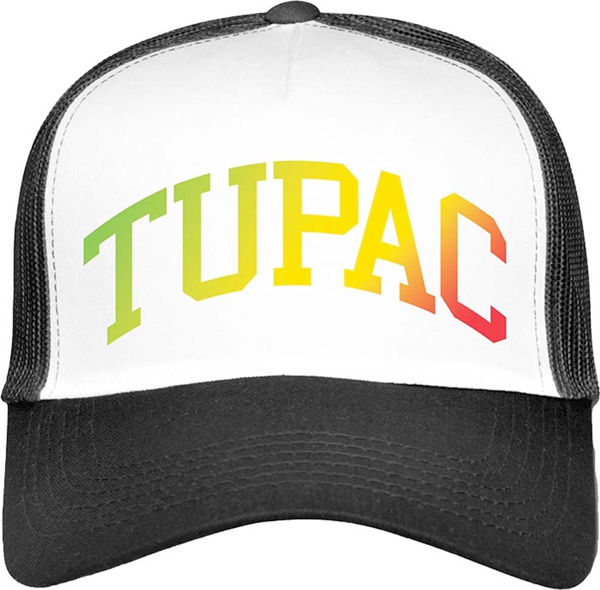 Tupac - Gradient Logo Trucker pet - Zwart/Wit