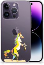 Leuk TPU Back Case Geschikt voor iPhone 14 Pro GSM Hoesje Horse Color
