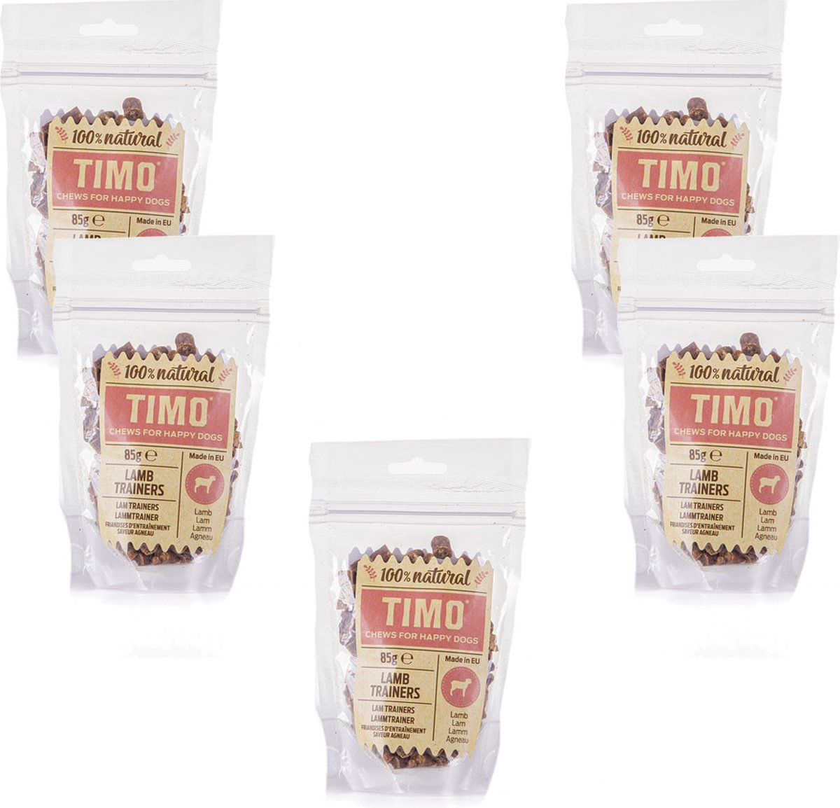 Timo Trainers Lam - Hondensnacks - 5 x 85 g