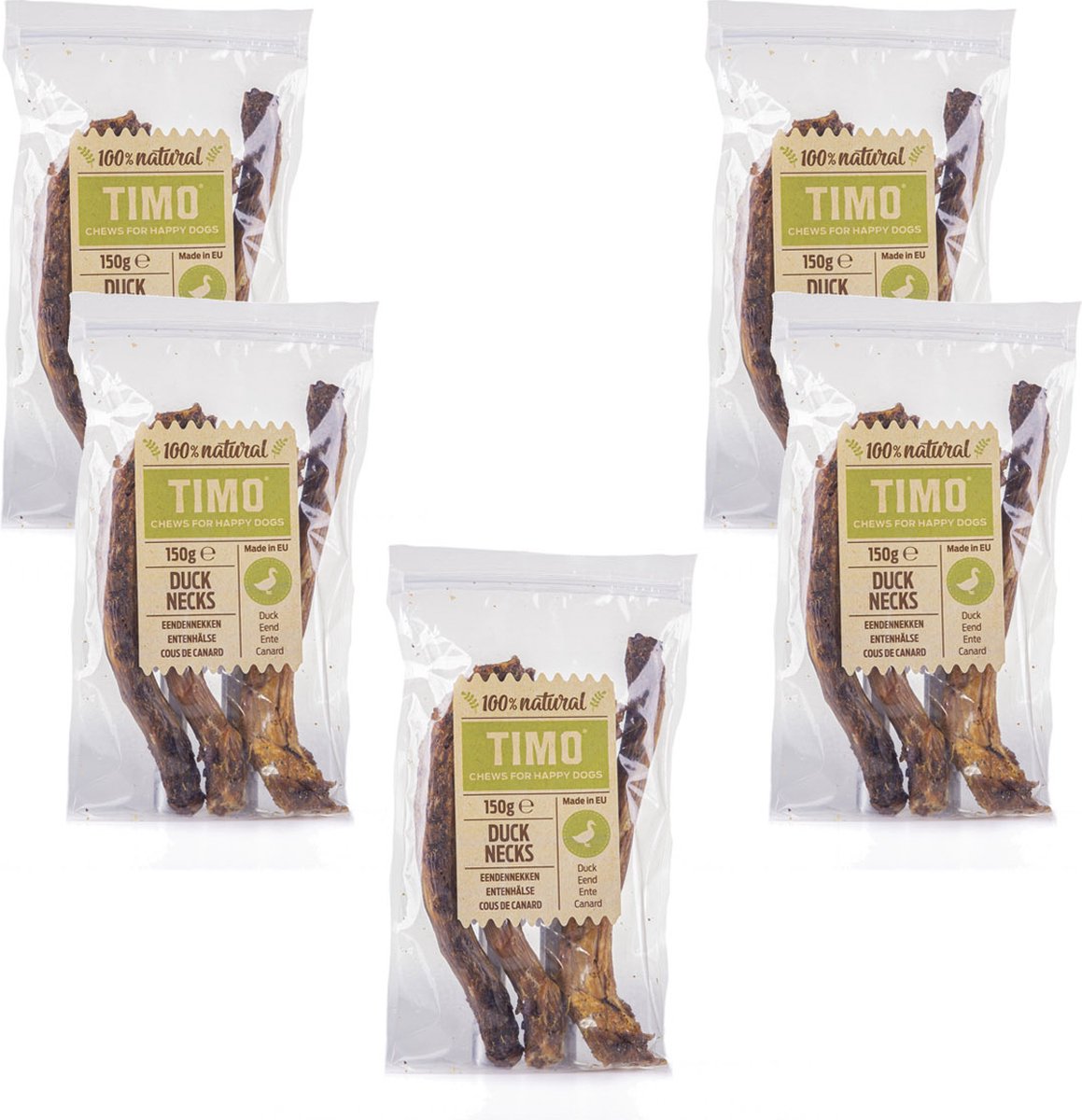 Timo Eendennekken - Hondensnacks - 5 x 150 g