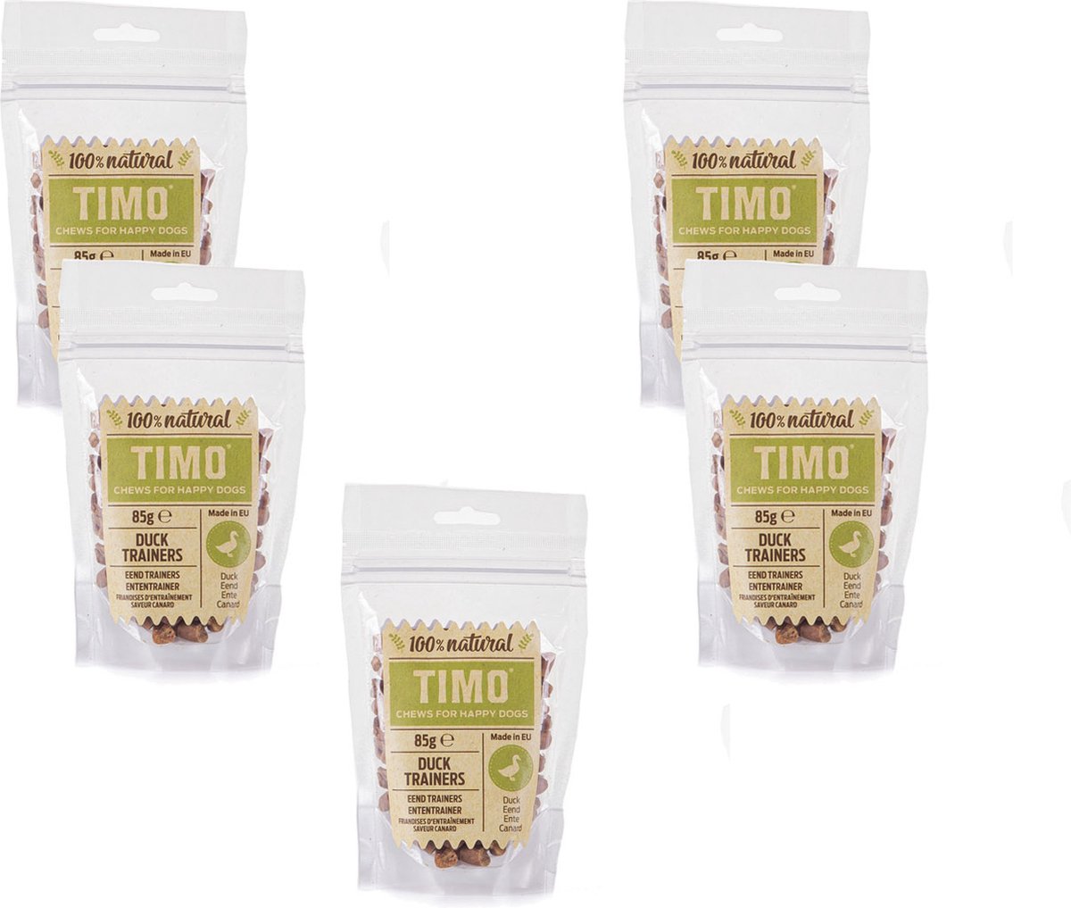 Timo Trainers Eend - Hondensnacks - 5 x 85 g