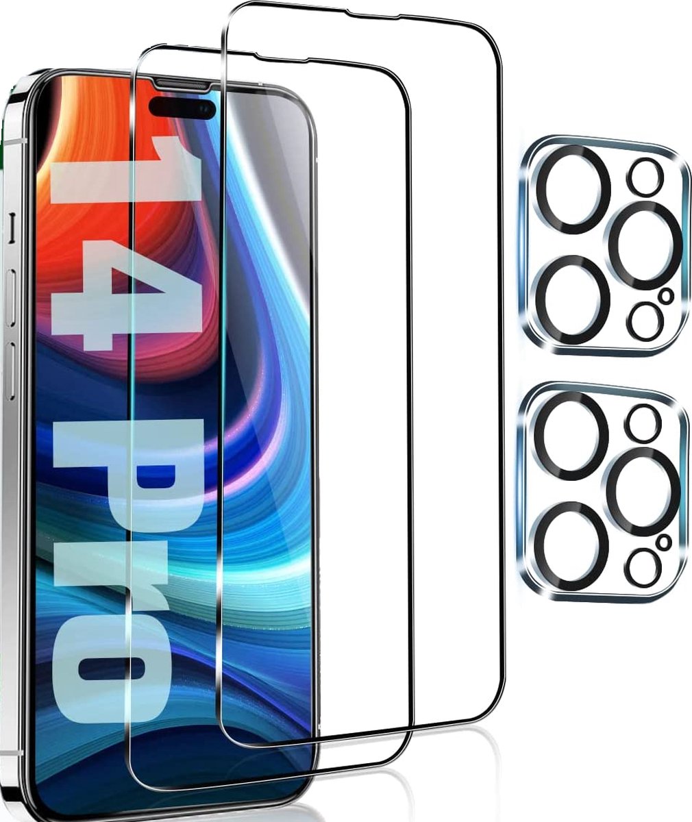 iPhone 14 Pro Camera lens protector 2 stuks + iPhone 14 Pro Screen protector 2 stuks