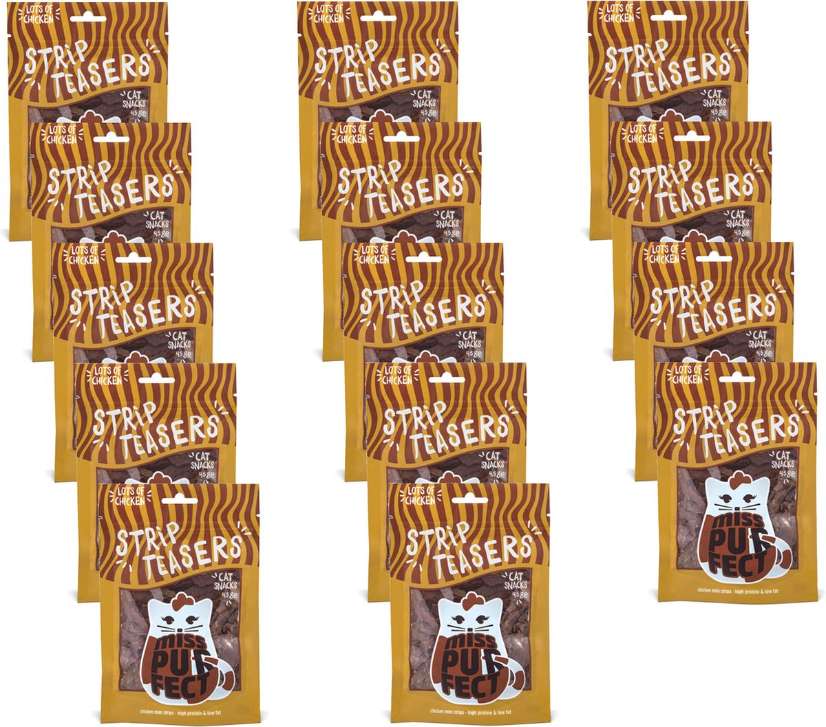 Miss Purfect Strip Teasers - Kattensnack - 14 x 45 g