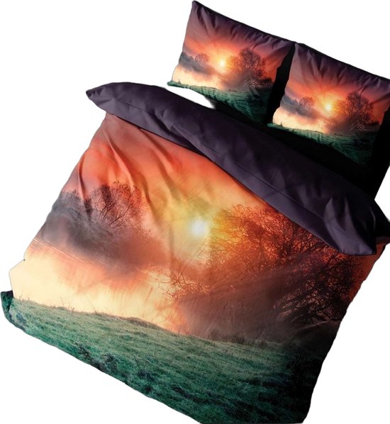 Housse de dekbedovertrek Decoware Misty Sunrise - coton renforcé - 140x220 + 60x70 cm