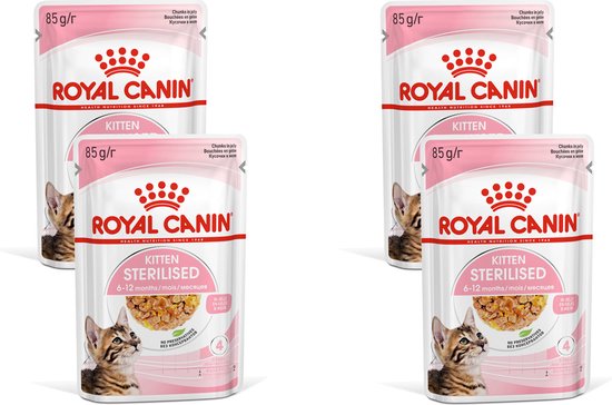 Royal Canin Kitten Sterilised Jelly - Kitten-Kattenvoer - 4 x 12x85 g