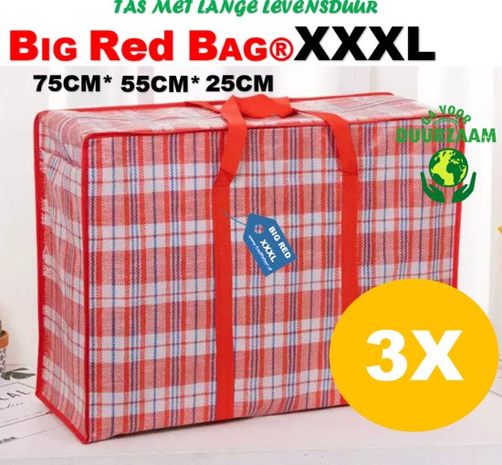 Big Red Bag XXXL Luxe 3 Stuks De Snuffelaar® Opbergtas Sterke