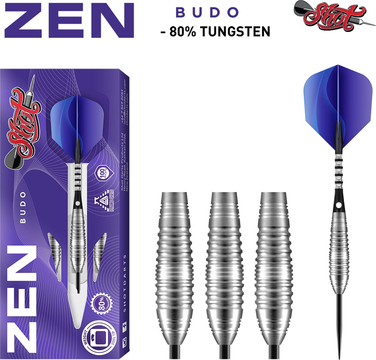 Shot Zen Budo 80% 24 gram Steeltip Dartpijlen