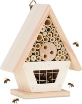 Relaxdays insectenhotel - bijenhotel - insectenhuisje - ophangen - dennenhout - natuur