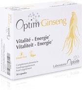 Optim Ginseng - 30 capsules - Koreaanse rode Panax ginseng - gekweekt in België - vitaliteit en energie.