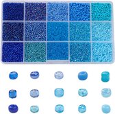 perles de rocaille | perles bleues | 2 mm | ensemble de perles | Fabrication de bijoux bricolage