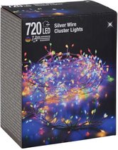 Oneiro’s luxe Zilverdraad - cluster - 720LED - multicolor - kerst – clusterverlichting- feestdagen - winter - verlichting - binnen - buiten – sfeer