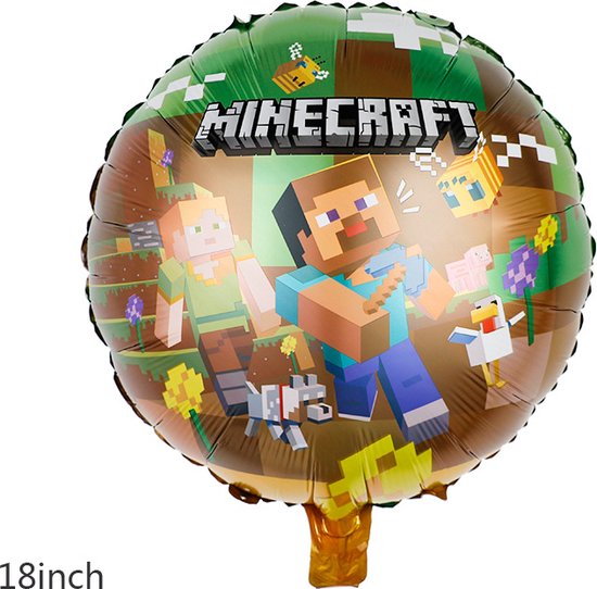 Minecraft folie ballonnen 4 stuks