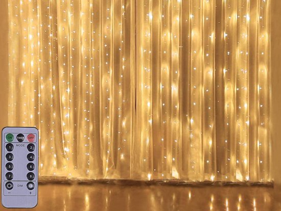 Xd Xtreme - LED Kerstverlichting - ENERGIEBESPAREND - Kerstversiering - Lichtgordijn - Kerstgordijn - 3 meter - Warm wit - 300 lichten - feestdagen - sinterklaas - kerst - decoratie - sfeervol - inclusief usb stekker