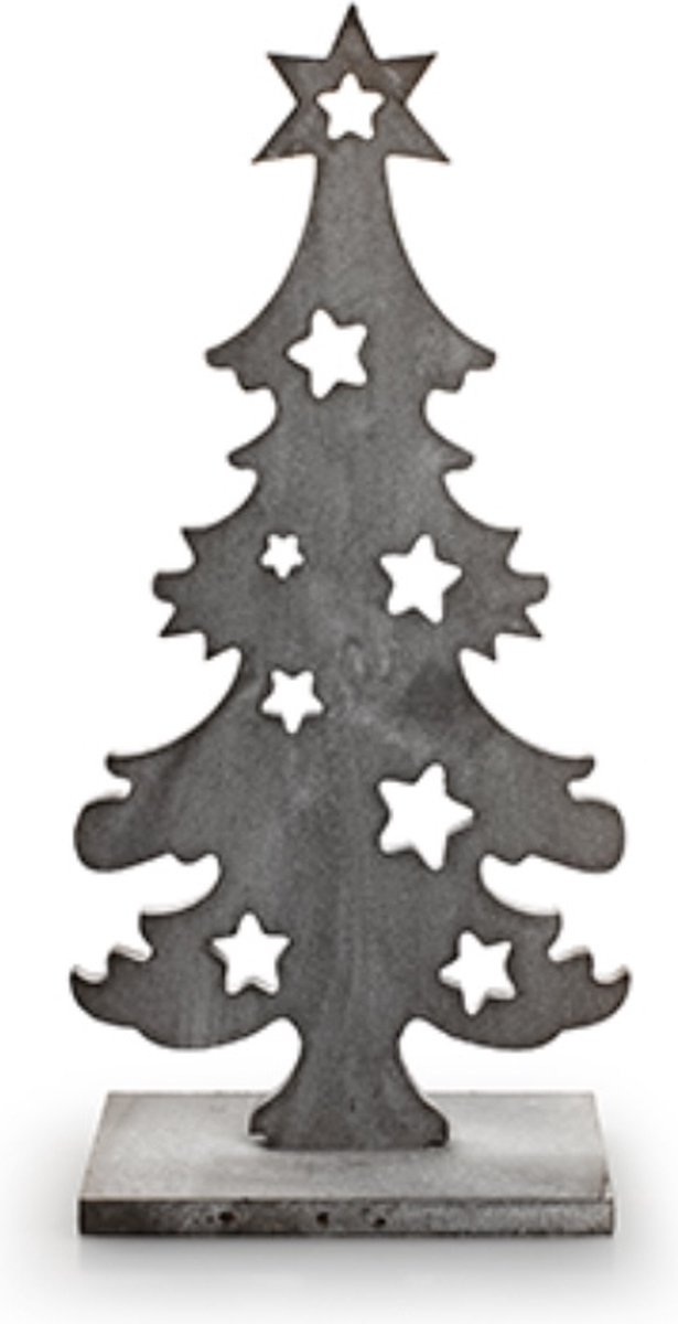 Houten kerstboom greywash - H29 x D14 cm