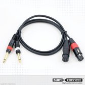 2x XLR naar 2x 6.3mm Jack kabel, 1.5m, f/m | Signaalkabel | sam connect kabel