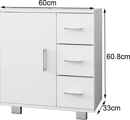 VASAGLE Wastafelonderkast, badkamerkast, opbergkast, 60 x 30 x 60 cm, met stalen frame, lamellendeuren, verstelbare plank, industriële stijl, rustiek bruin en zwart BBC901B01