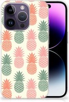 Siliconen Hoesje Geschikt voor iPhone 14 Pro GSM Hoesje Ananas
