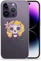 Siliconen Hoesje Geschikt voor iPhone 14 Pro GSM Hoesje Boho Skull