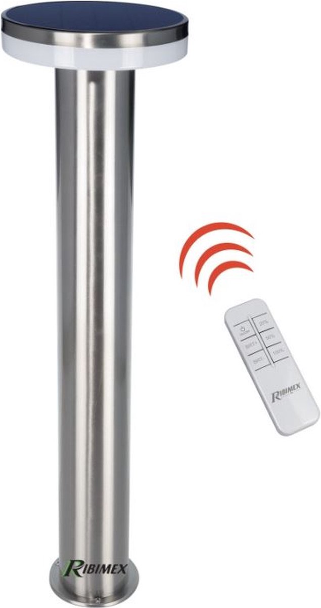 Ribimex - Solarlamp 84cm hoog - buitenverlichting - tuinverlichting - incl. afstandsbediening