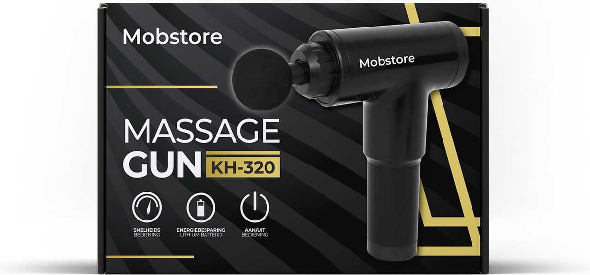 Mobstore LCD Electric Touch Massage Gun - 6 standen, 4 kopstukken thumbnail 6