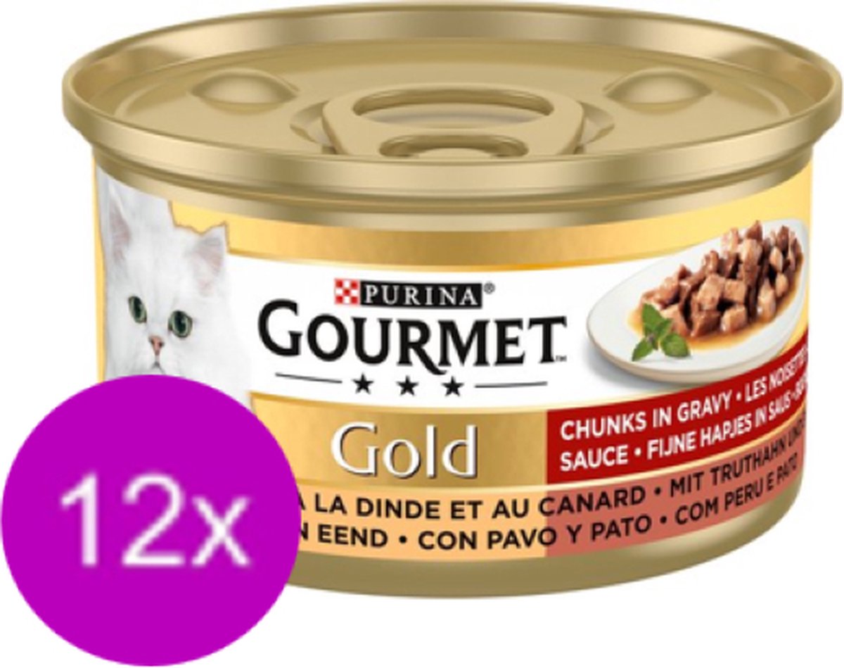 Gourmet Gourmet Gold - Fijne Hapjes Kalkoen & Eend - Kattenvoer - 85g