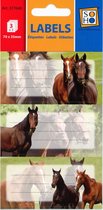 Schooletiketten Bruine Paarden - 70 x 35mm - 18 stuks
