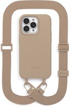 Change 2 in 1 Bio Case Big Belt edition - geschikt voor iPhone 14 Pro Max - afneembare schouderband - nekkoord - gemaakt van bio-materialen - Taupe