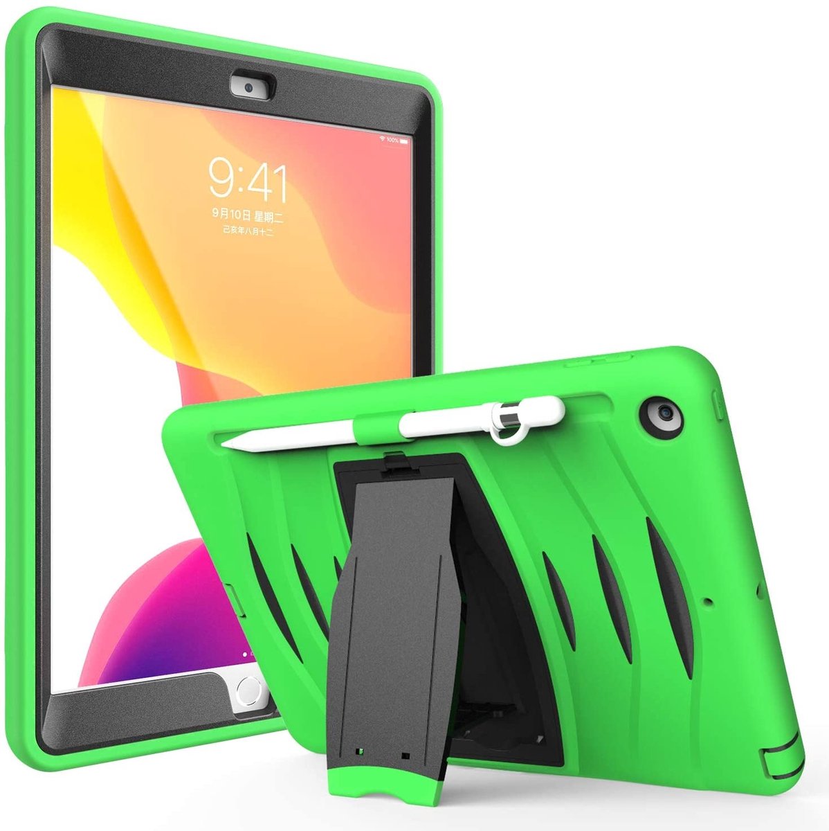 Hoes Geschikt Voor iPad 2019/2020/2021 10.2-inch hoes protector groen