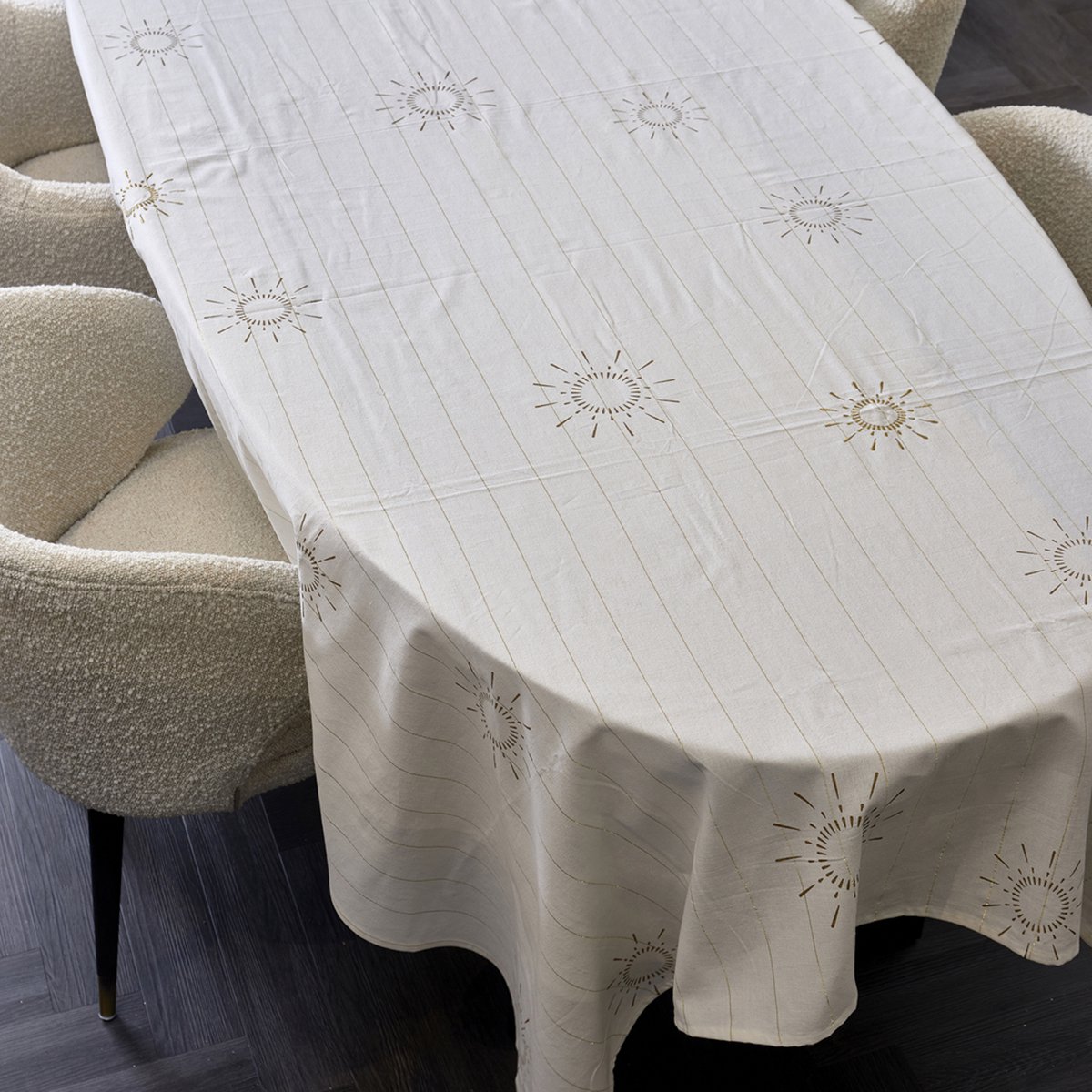 MIULEE Tafelkleed 100x140cm beige geruit linnenlook tafelkleed afwasbaar Table Cloth boho tafelkleed vierkant voor keukentafel en outdoor tafelkleed