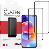 2-pack BMAX geschikt voor Xiaomi Redmi Note 11 Pro+ Screenprotector - Full Cover - Gehard glas - Tempered glas - Xiaomi screenprotectors 2 stuks - Telefoonglaasje - Beschermglas - Glasplaatje - Screensaver - Screen protector - Case friendly - Zwart
