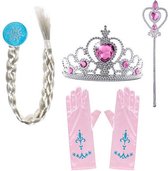 Ensemble d'accessoires princesse rose, tresse, gants, personnel, couronne