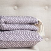 Lantara - Vienna - Plaid Deken - Mauve - 160x250cm - Wol/Katoen