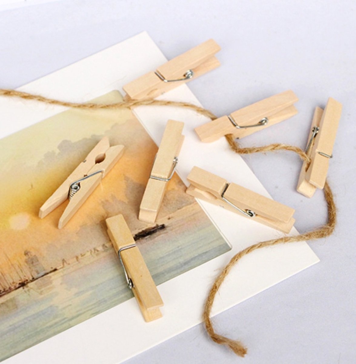 folia Houten wasknijpers mix NATURAL Jumbobox, 500 g - Clips & Paper