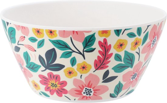 Set de vaisselle - 3 pièces - fleurs en mélamine - Ø 14,5