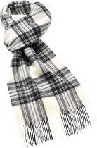 Sjaal Tartan Dress Grey Stewart - Meriono Lamswol - 25 x 190 - Bronte by Moon Scotland