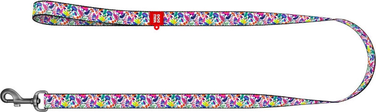 WAUDOG Magic Flowers Hondenlijn / Hondenriem - Nylon - Bloemenmotief - Breedte: 2,5 cm - Lengte: 122 cm - Geschikt voor grote honden