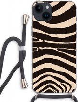 Case Company® - Hoesje met koord geschikt voor iPhone 14 Plus hoesje met Koord - Arizona Zebra - Telefoonhoesje met Zwart Koord - Extra Bescherming aan alle Kanten en Over de Schermrand
