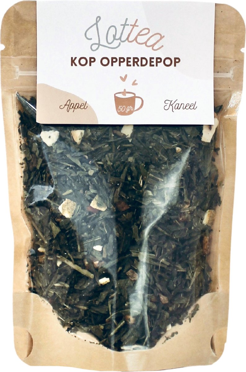 Lottea Kop Opperdepop thee 50 gram Stazak - verse thee, groene thee, thee cadeau, thee geschenk, thee cadeautje, beterschap cadeau